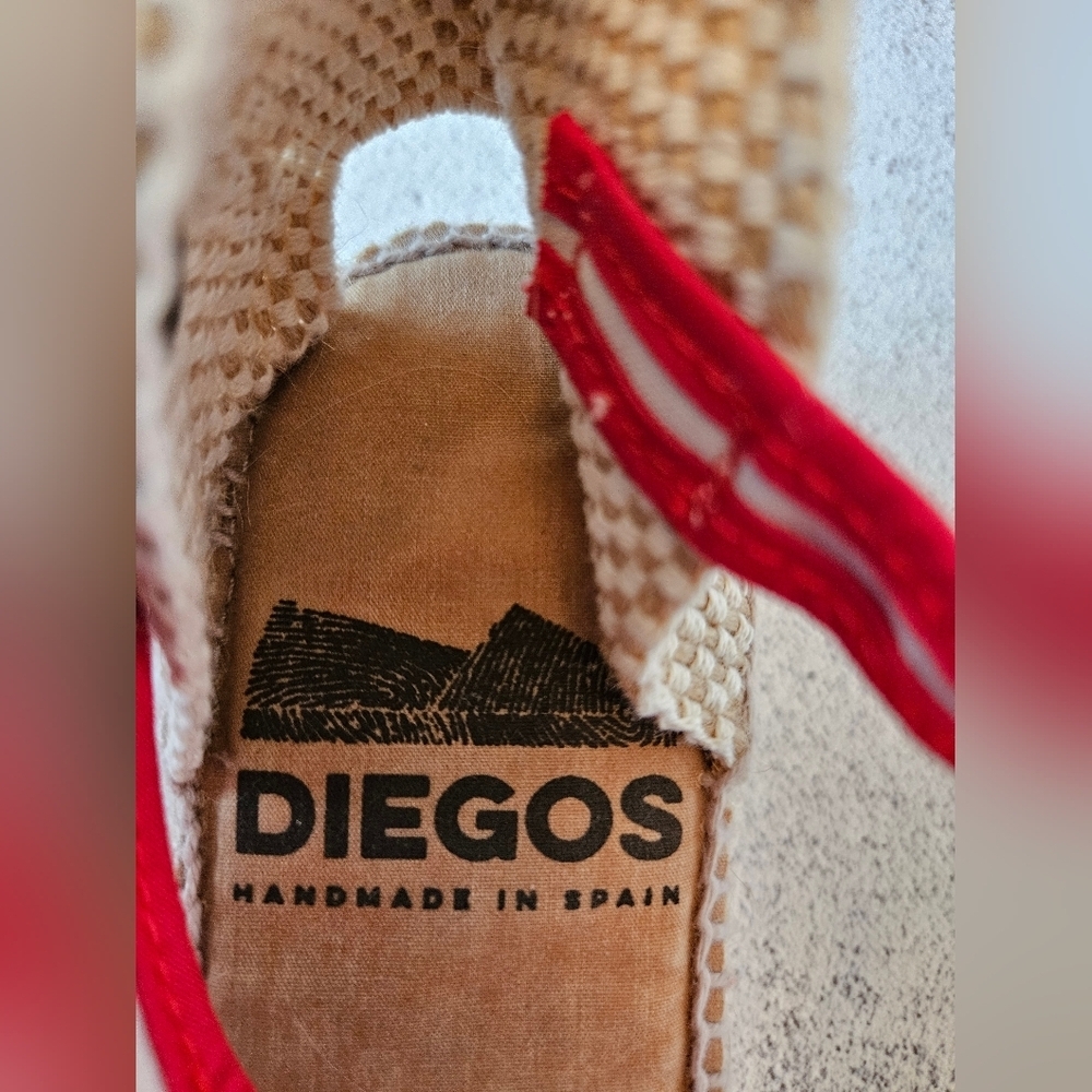 Diegos Classic Spanish Handmade Red Anklestrap Espadrilles for Women Size 37 NWT - Picture 11 of 15